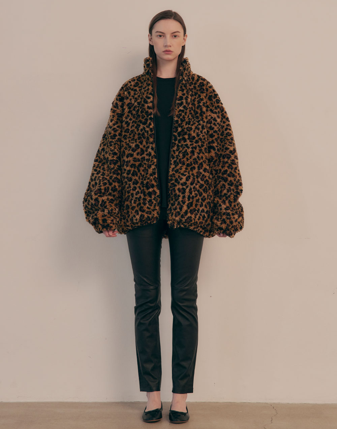 VIS A VIS Giacca Oversize in Pile Leopard