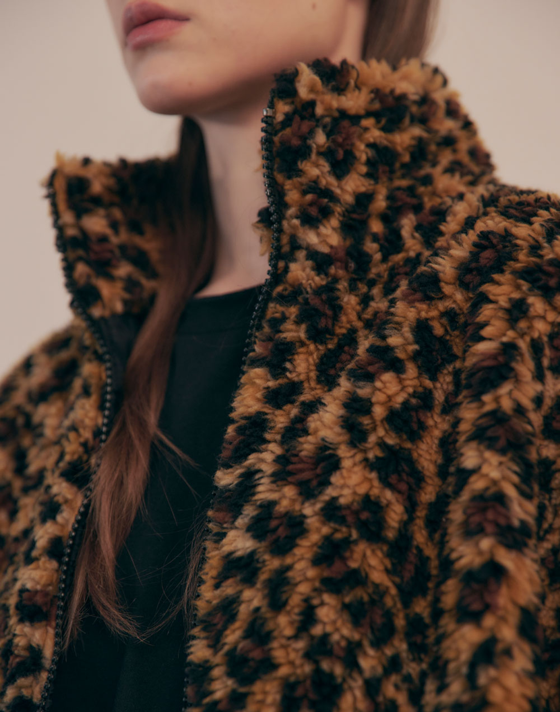 VIS A VIS Giacca Oversize in Pile Leopard