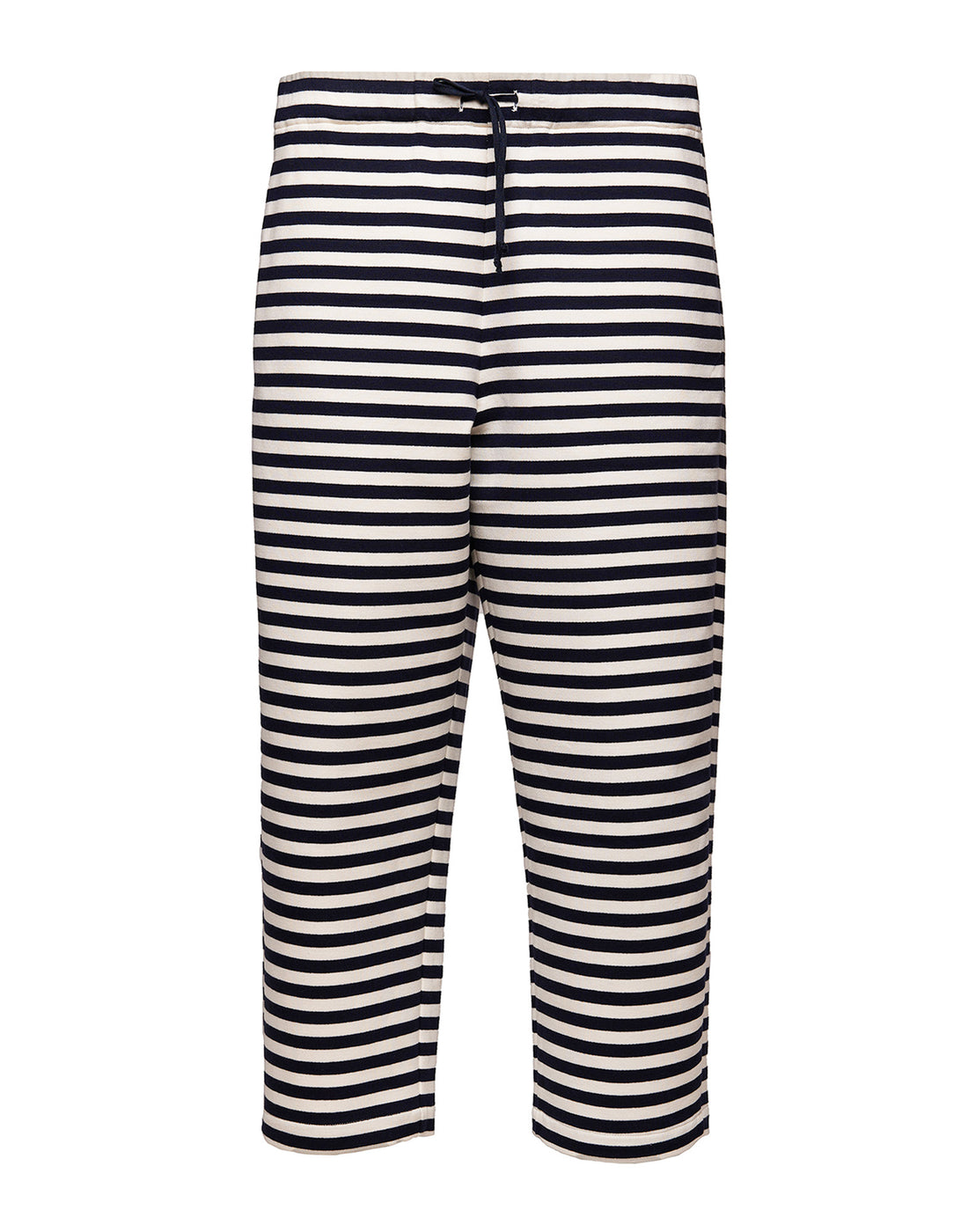 DOUUOD Pantaloni Japan in Felpa Rigata Sartoriale Blu Navy/Latte