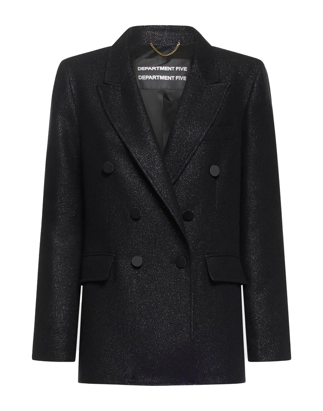 DEPARTMENT FIVE Blazer Doppiopetto Ari in Panno Lurex Nero