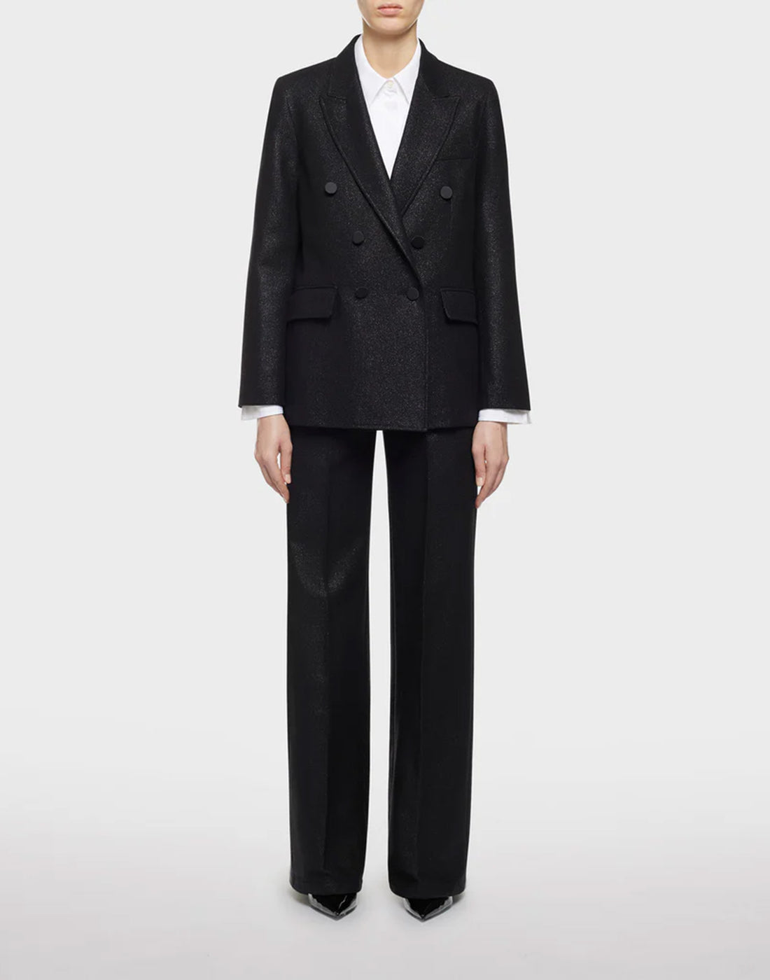 DEPARTMENT FIVE Blazer Doppiopetto Ari in Panno Lurex Nero