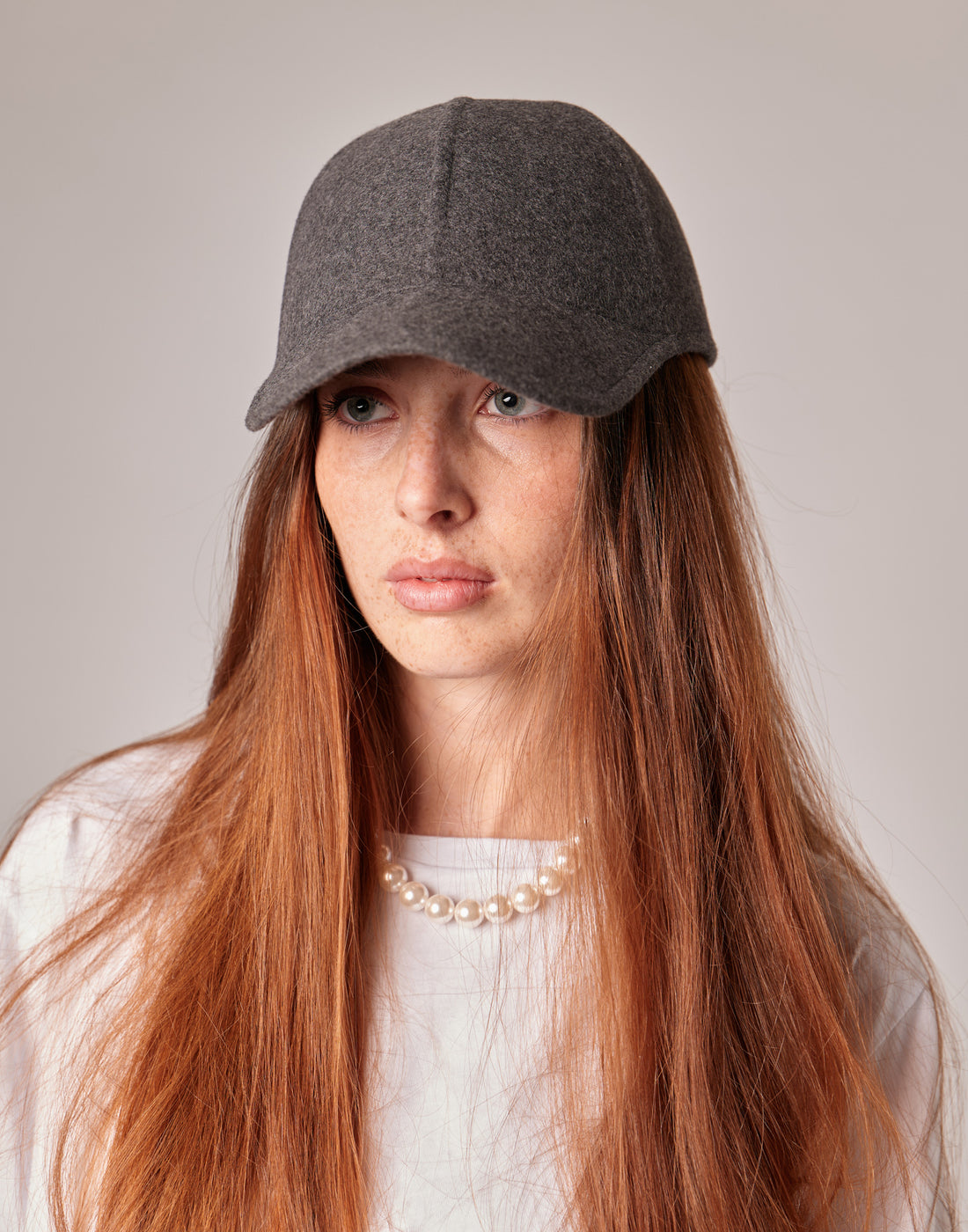 DOUUOD Cappello in Lana con Visiera Grigio Melange