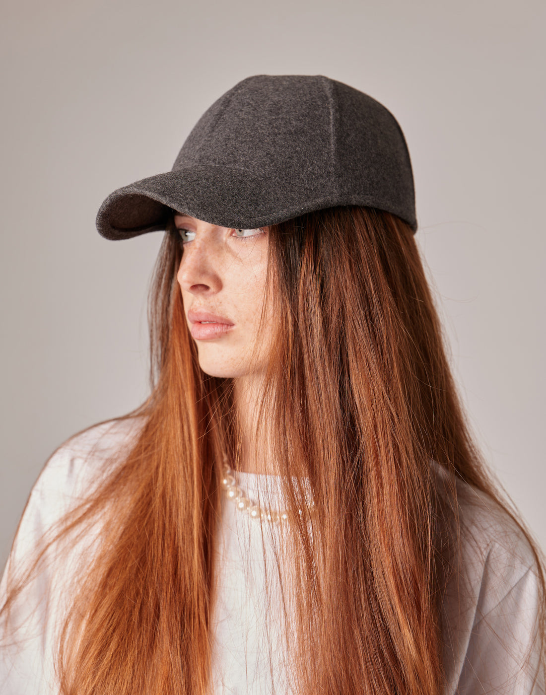 DOUUOD Cappello in Lana con Visiera Grigio Melange