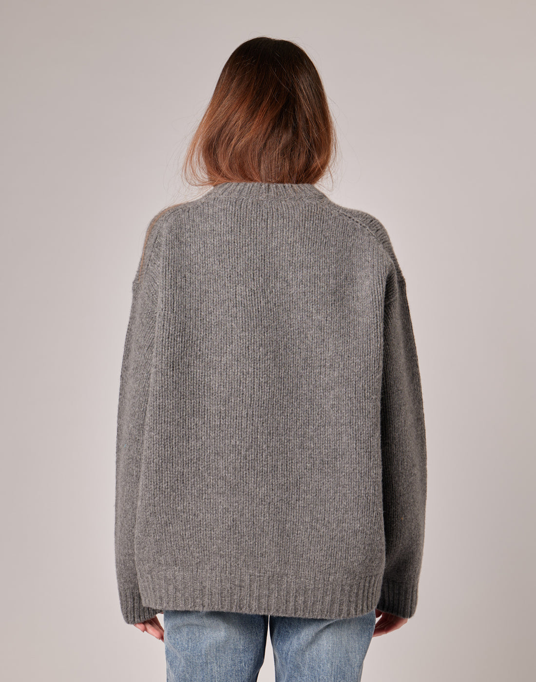 DOUUOD Maglione in Catenella di Lana Extrafine/Cashmere Grigio Melange