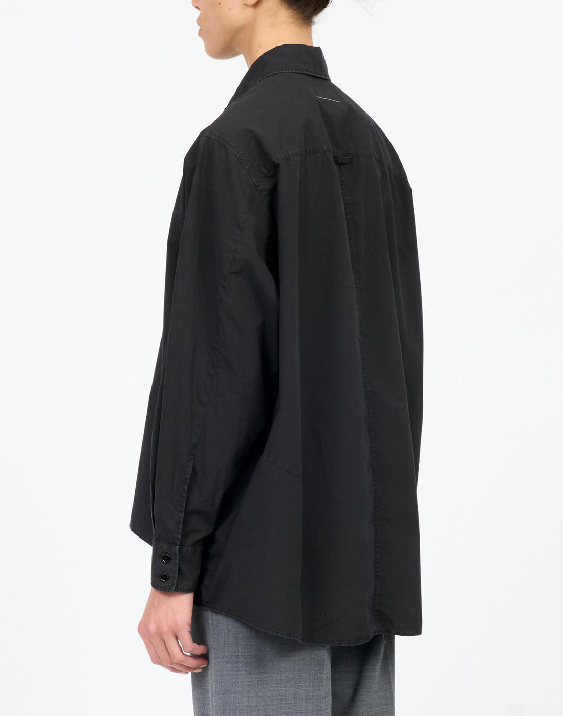 MM6 MAISON MARGIELA Camicia in Popeline di Cotone Washed Black