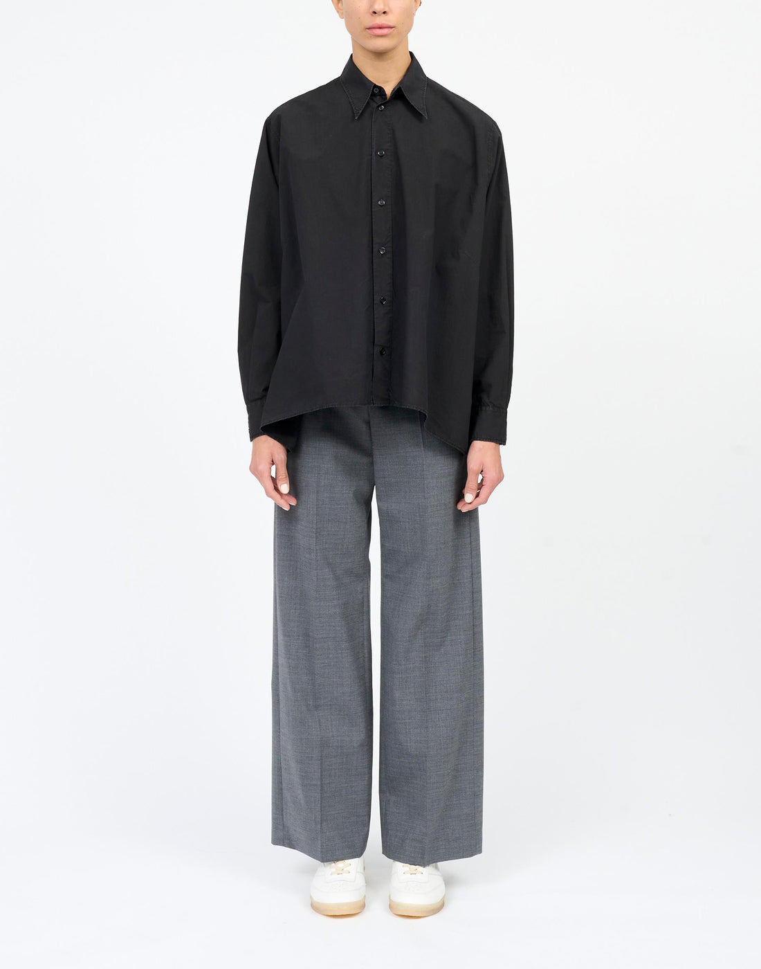 MM6 MAISON MARGIELA Camicia in Popeline di Cotone Washed Black