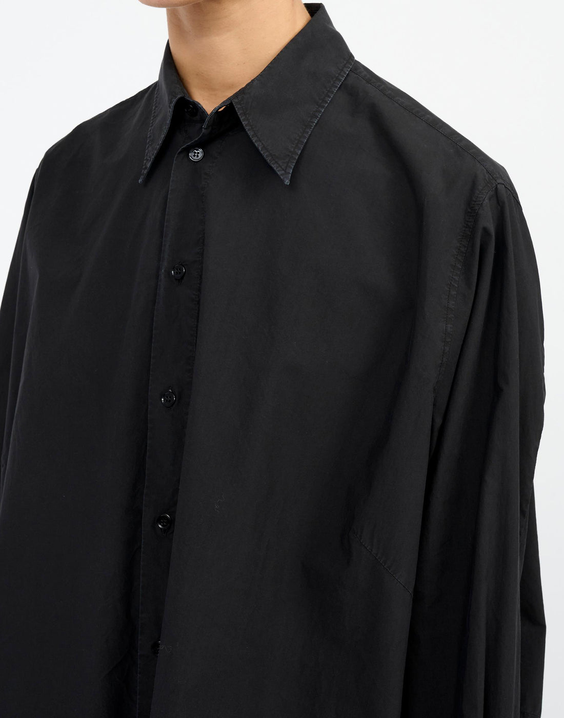 MM6 MAISON MARGIELA Camicia in Popeline di Cotone Washed Black