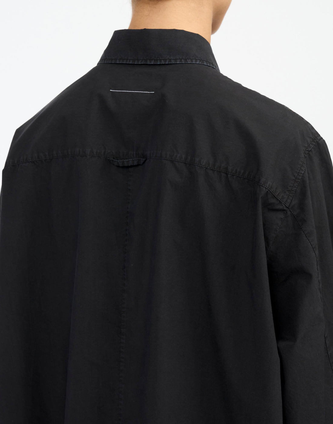 MM6 MAISON MARGIELA Camicia in Popeline di Cotone Washed Black