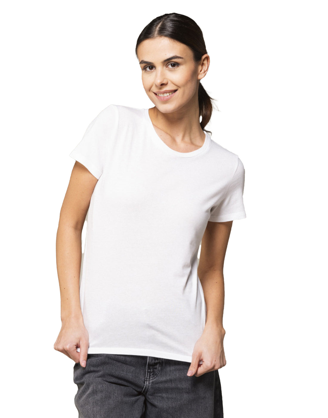 MAJESTIC FILATURES T-shirt Girocollo in Cotone Silk Touch Bianca