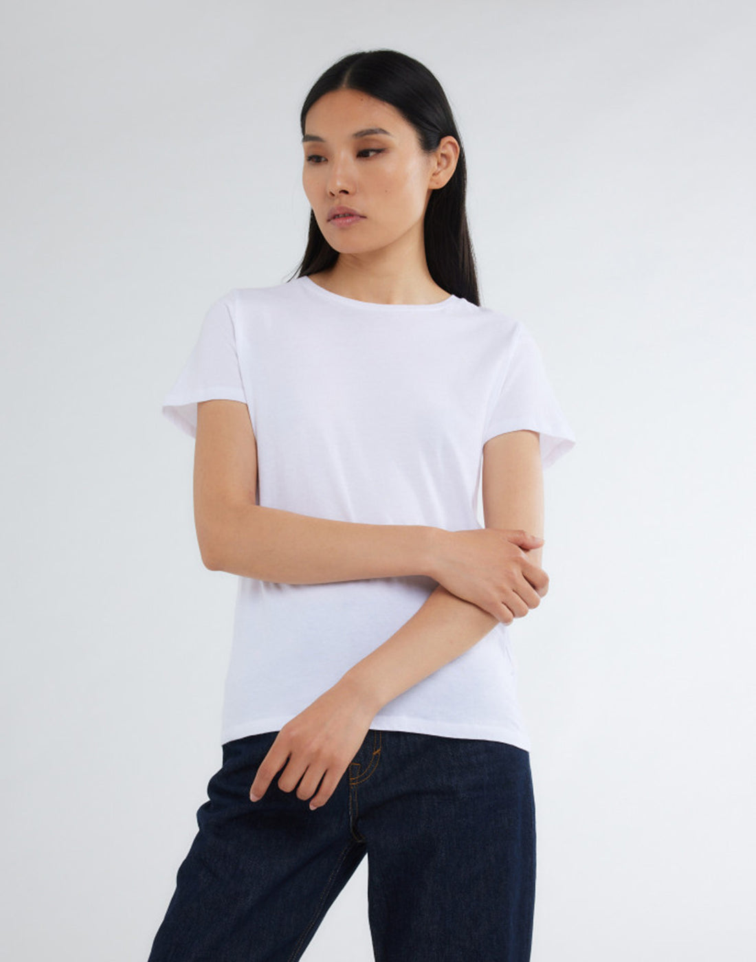 MAJESTIC FILATURES T-shirt Girocollo in Cotone Silk Touch Bianca