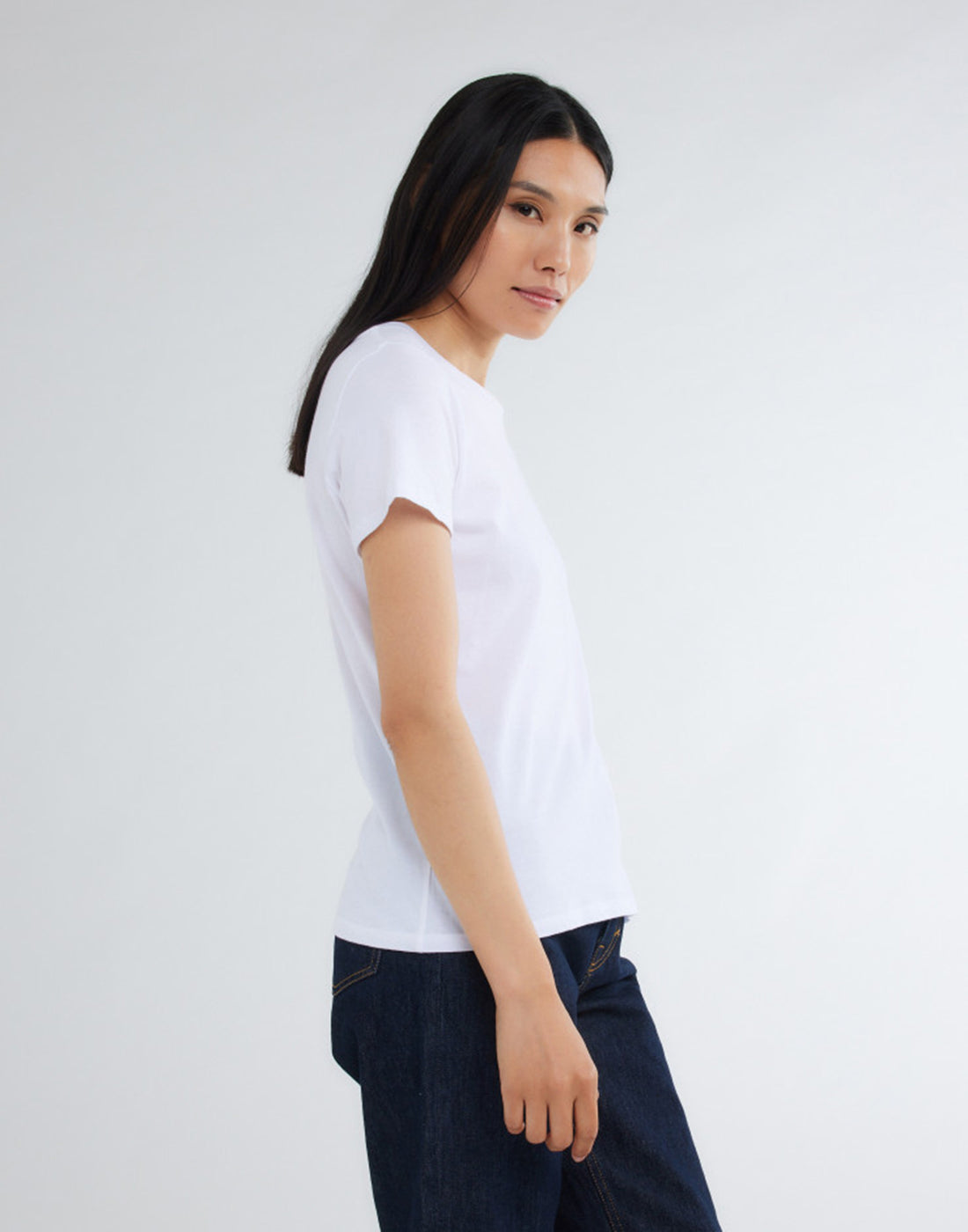 MAJESTIC FILATURES T-shirt Girocollo in Cotone Silk Touch Bianca