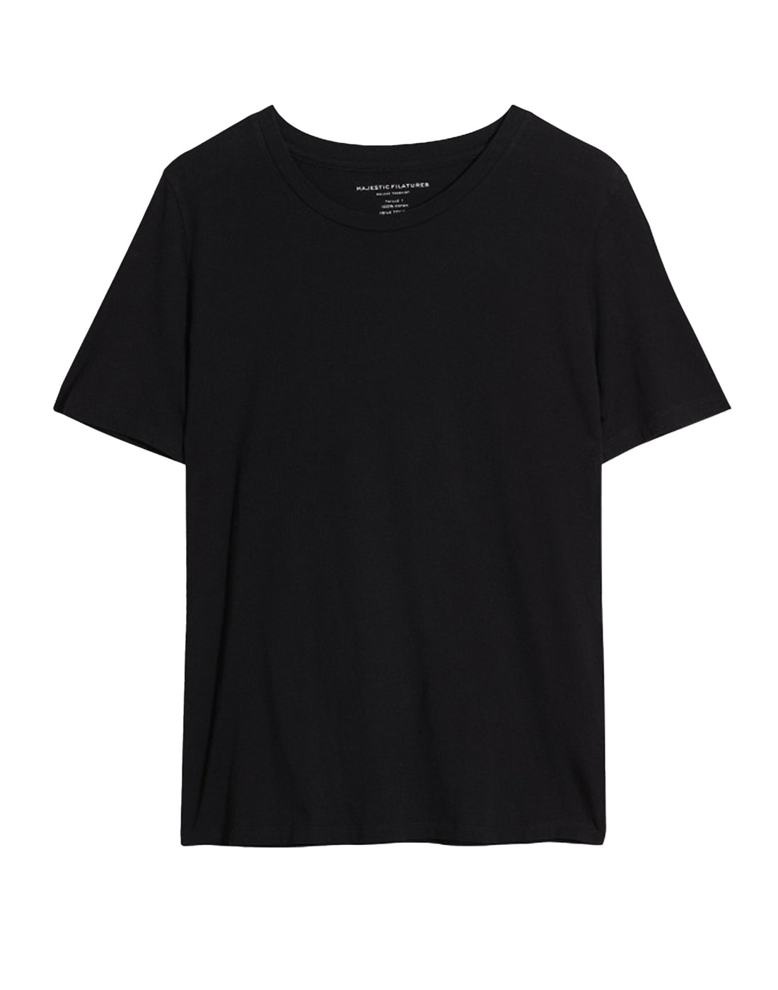 MAJESTIC FILATURES T-shirt Girocollo in Cotone Silk Touch Nera