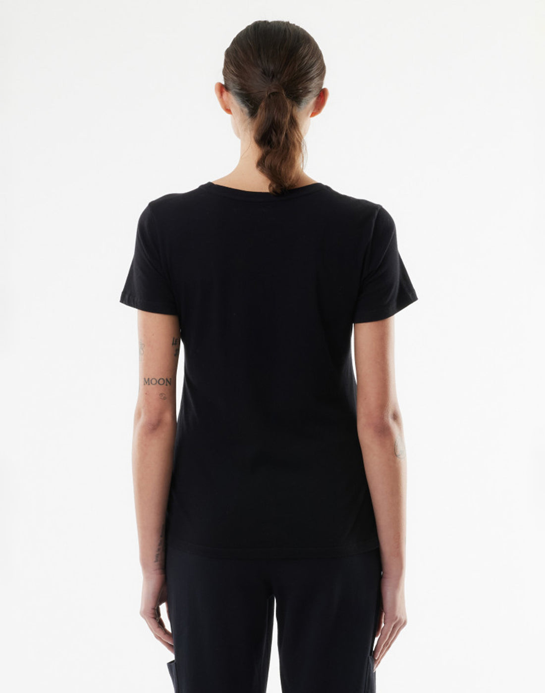 MAJESTIC FILATURES T-shirt Girocollo in Cotone Silk Touch Nera