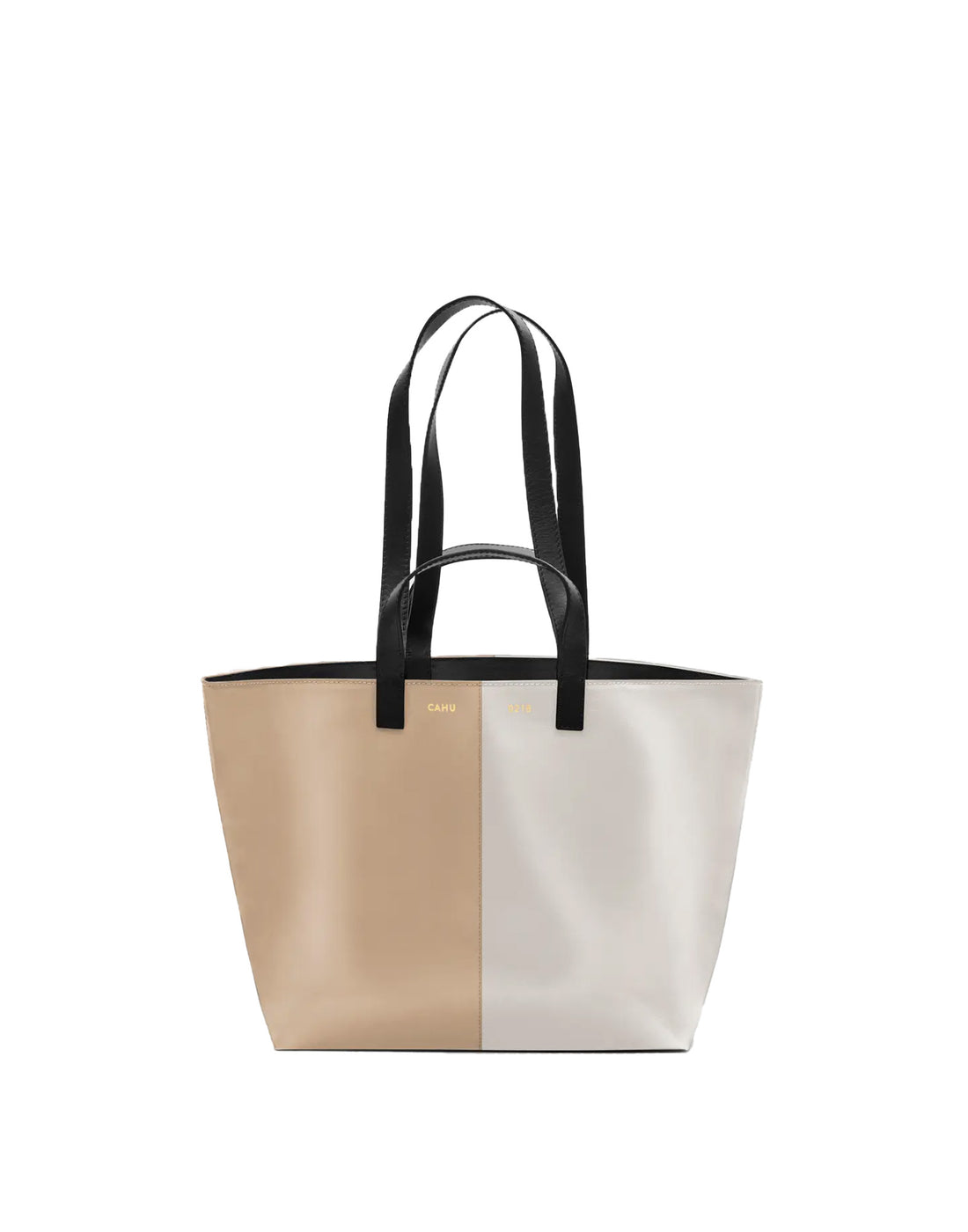 CAHU Borsa Pratique Small con Zip Cream/Light Grey