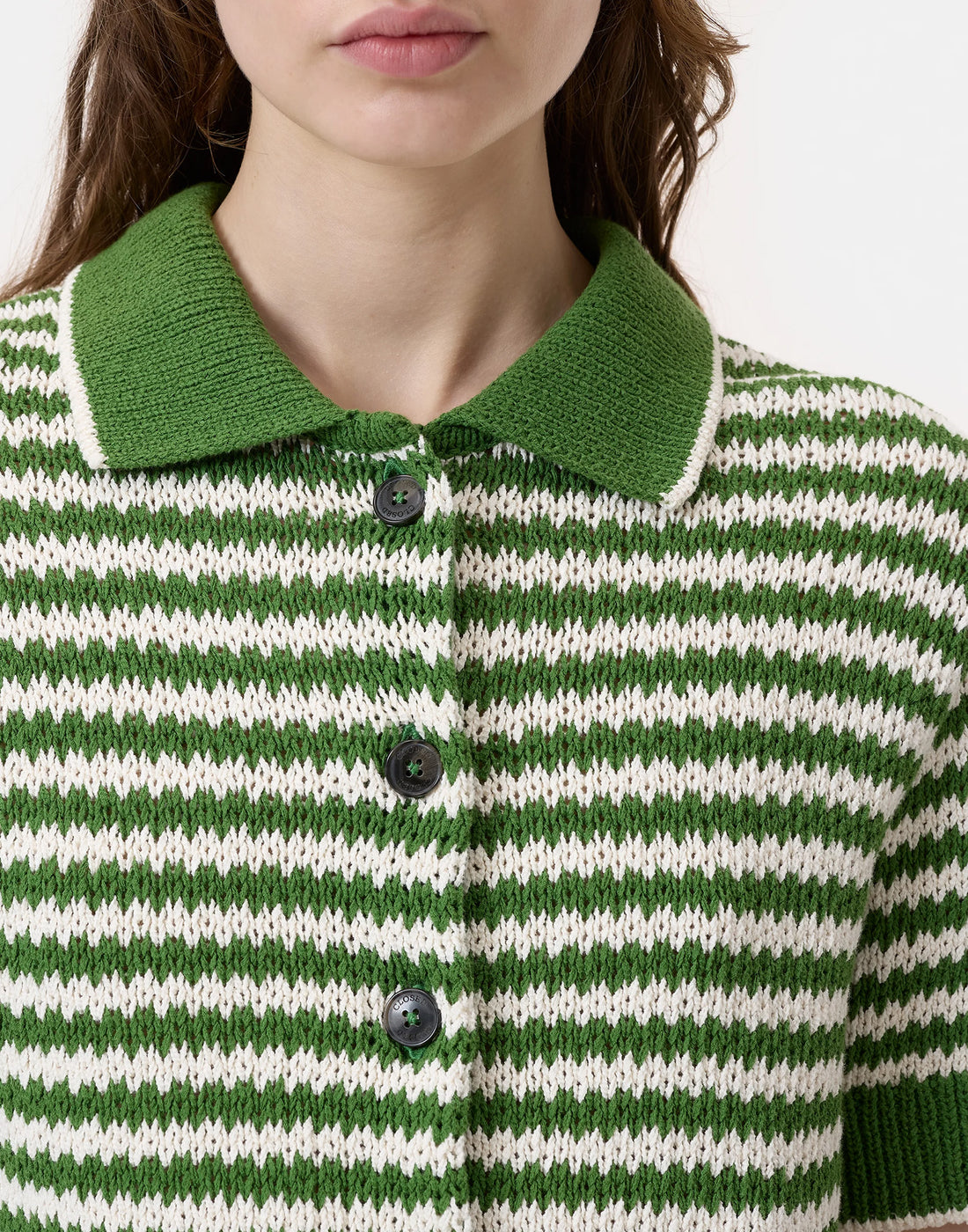 CLOSED Cardigan Lavorato a Maglia in Cotone Biologico Matcha Green