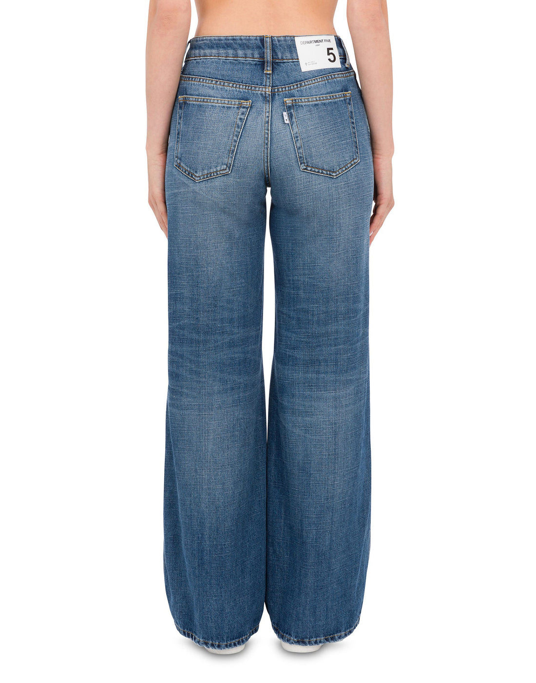 DEPARTMENT FIVE Jeans Wide Leg Pretender in Denim Blu