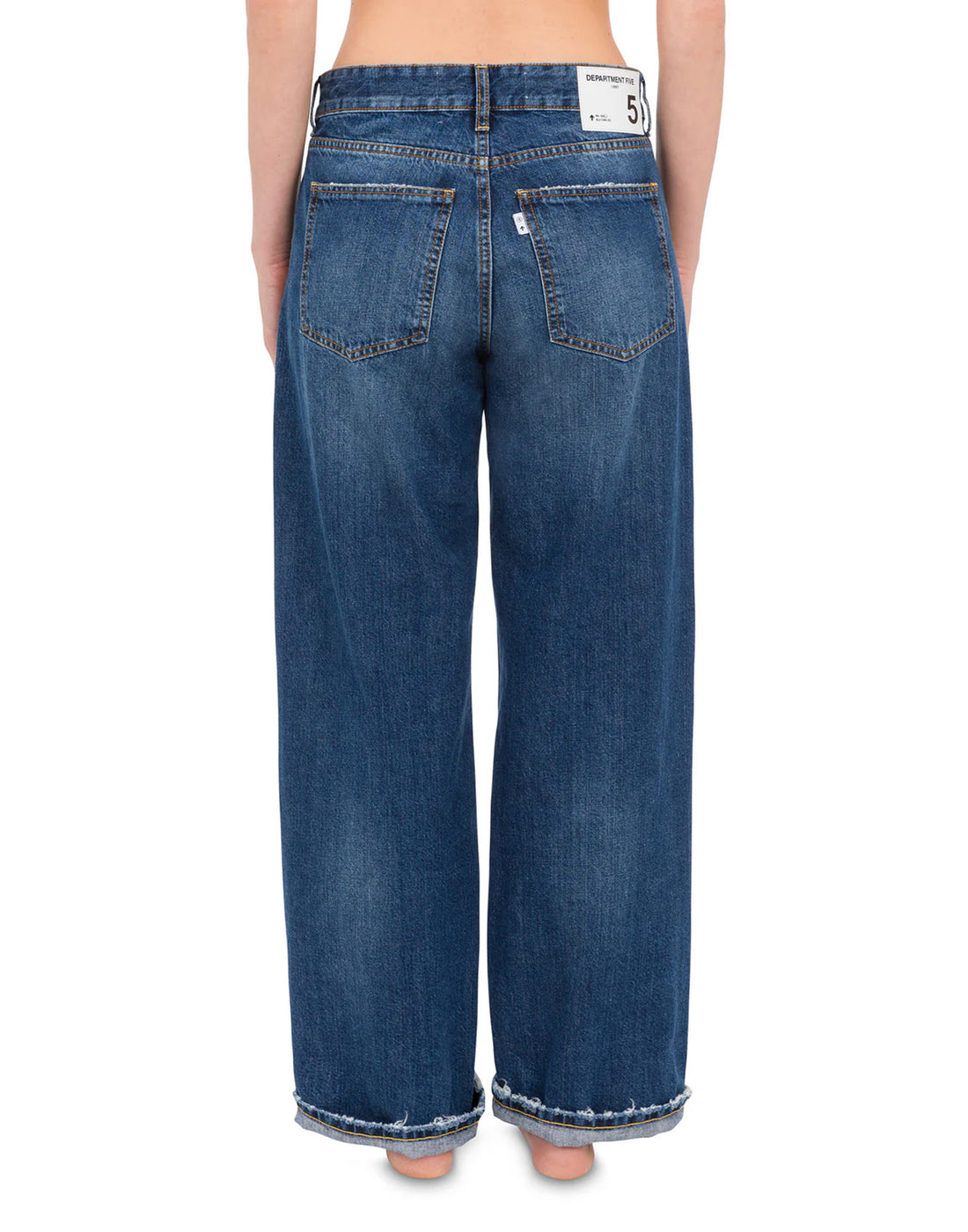 DEPARTMENT FIVE Jeans a Gamba Ampia Pop in Denim Cimosato Blu