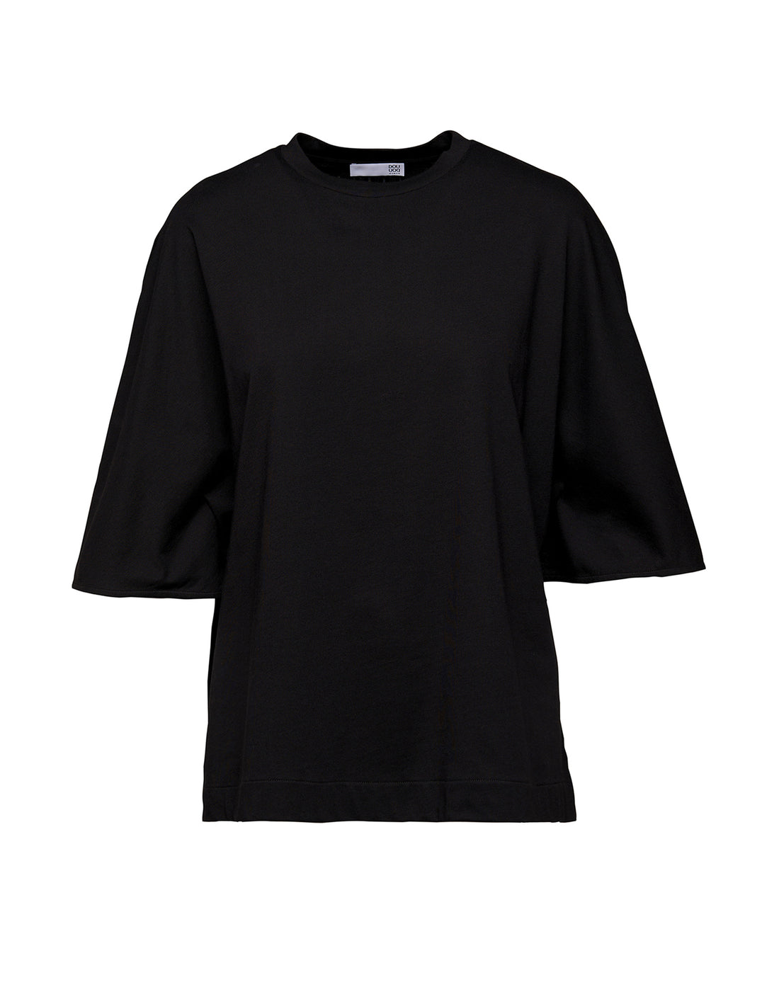 DOUUOD T-shirt Girocollo con Manica Kimono Nera