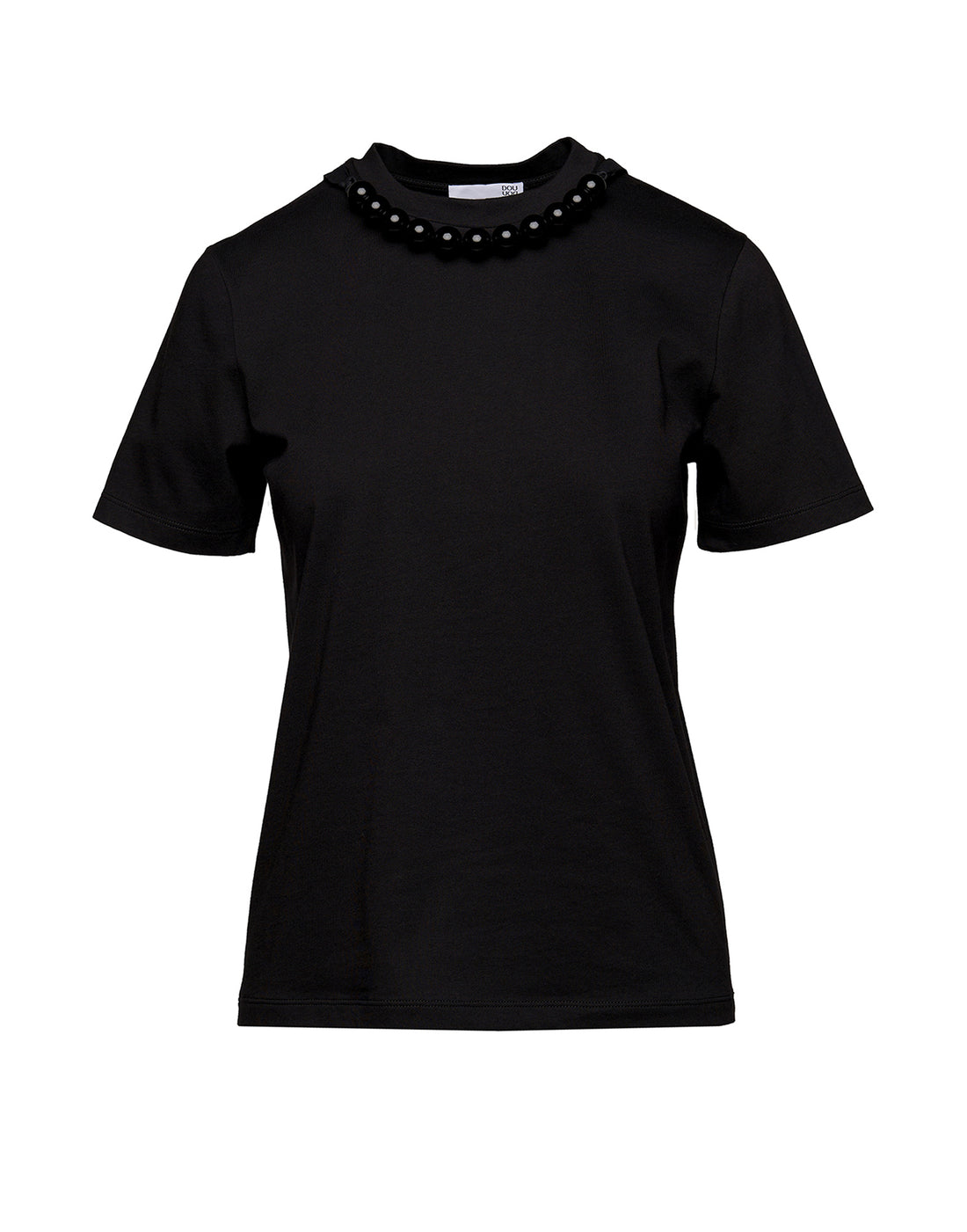 DOUUOD T-shirt Manica Corta con Collana Nera