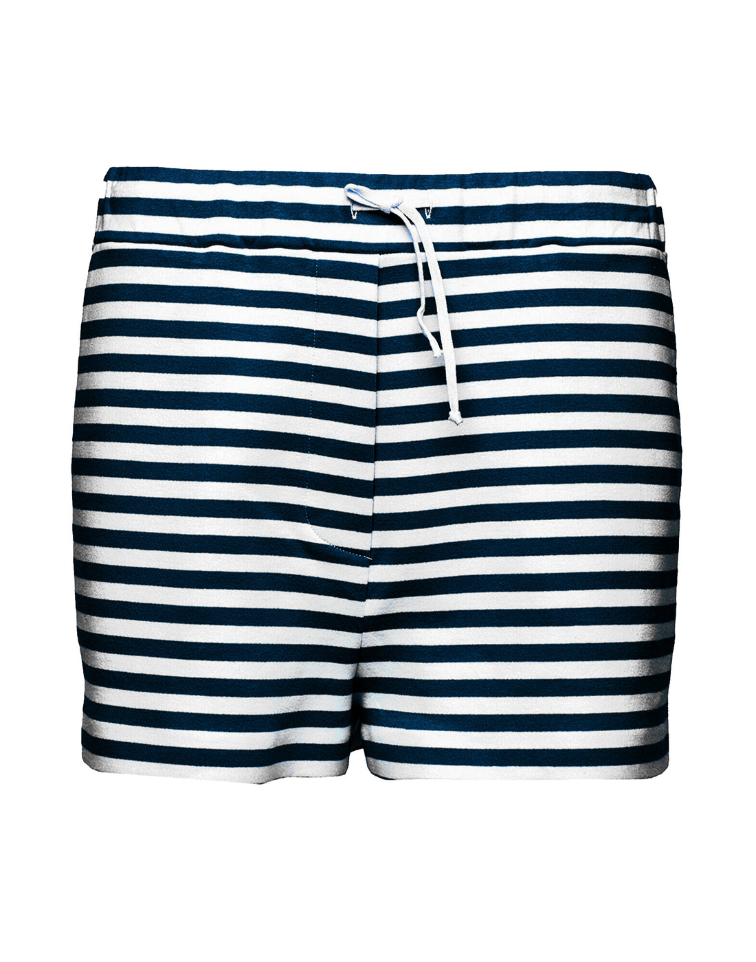 DOUUOD Shorts in Felpa Rigata Sartoriale Blu Navy/Latte