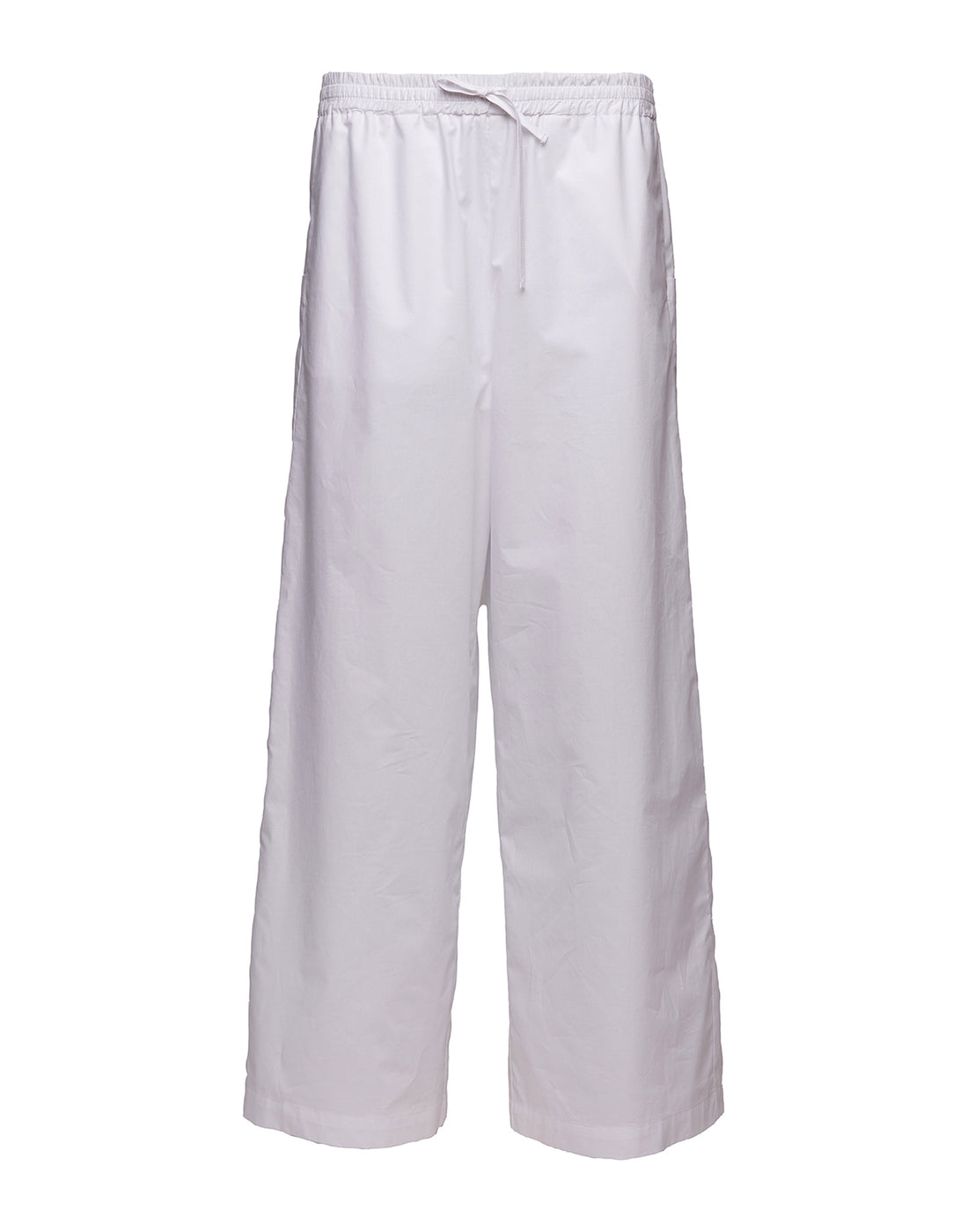 DOUUOD Pantaloni Ampi in Popeline Off White