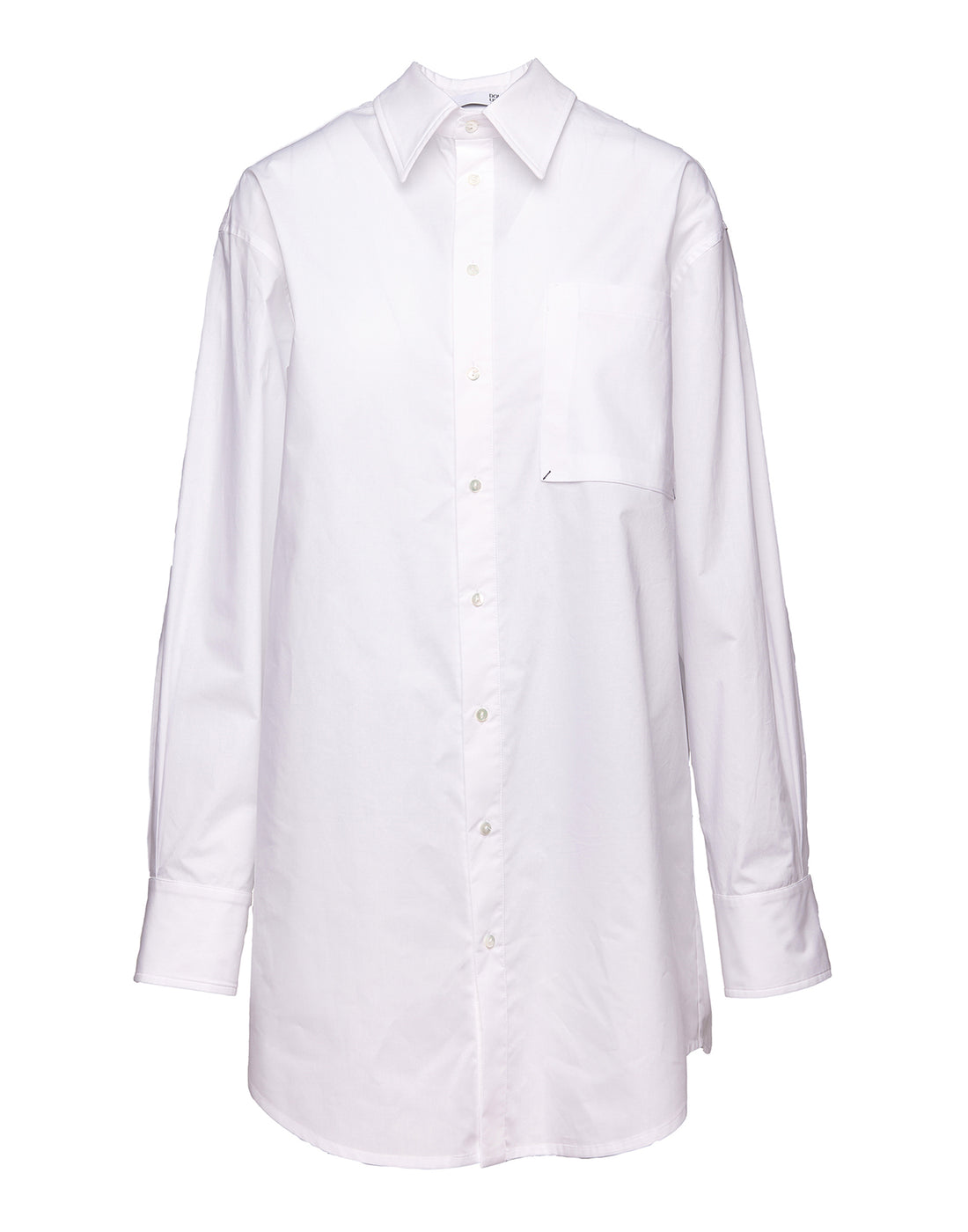 DOUUOD Camicia Lunga in Popeline Off White