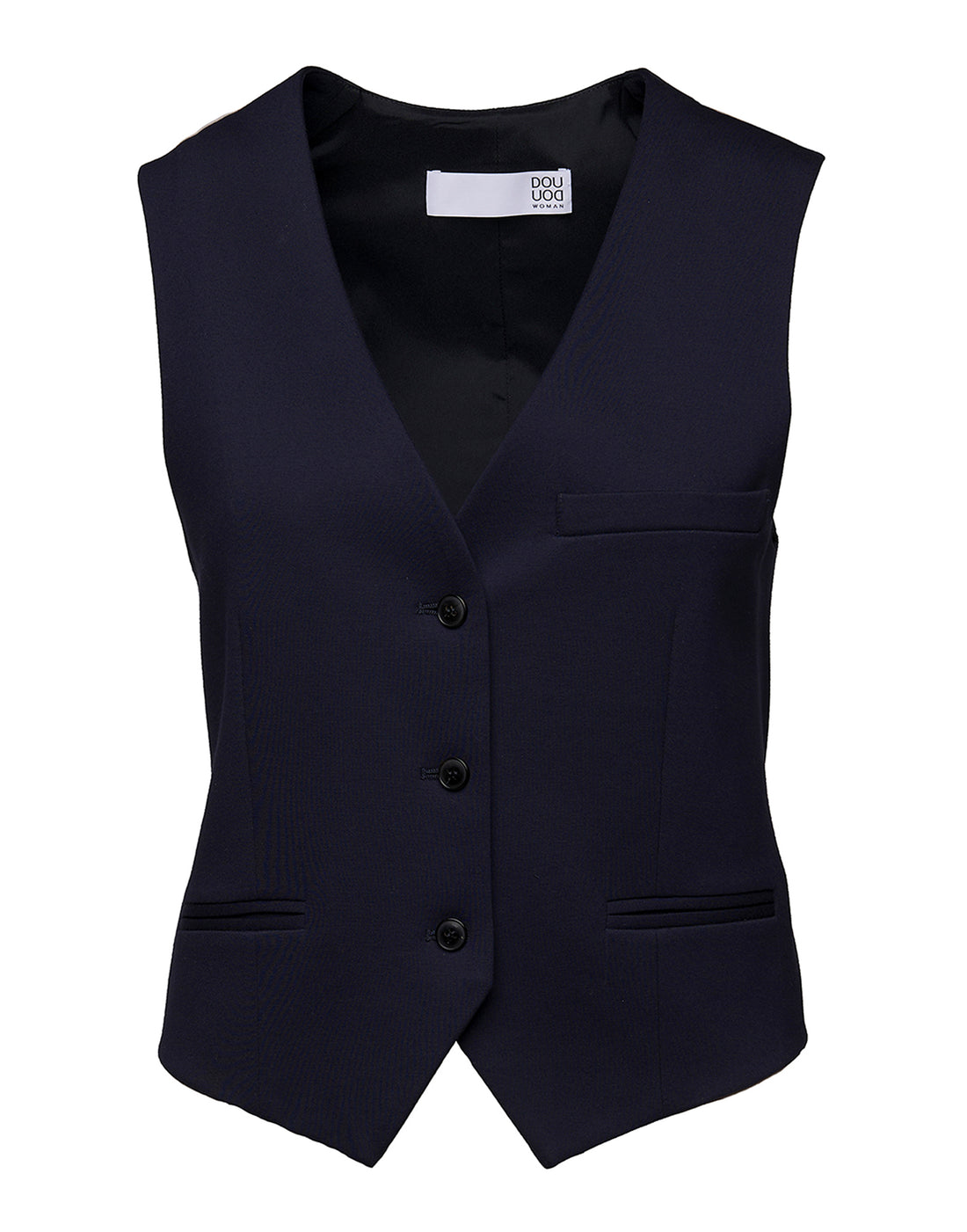 DOUUOD Gilet in Punto Milano Compact Navy Blu