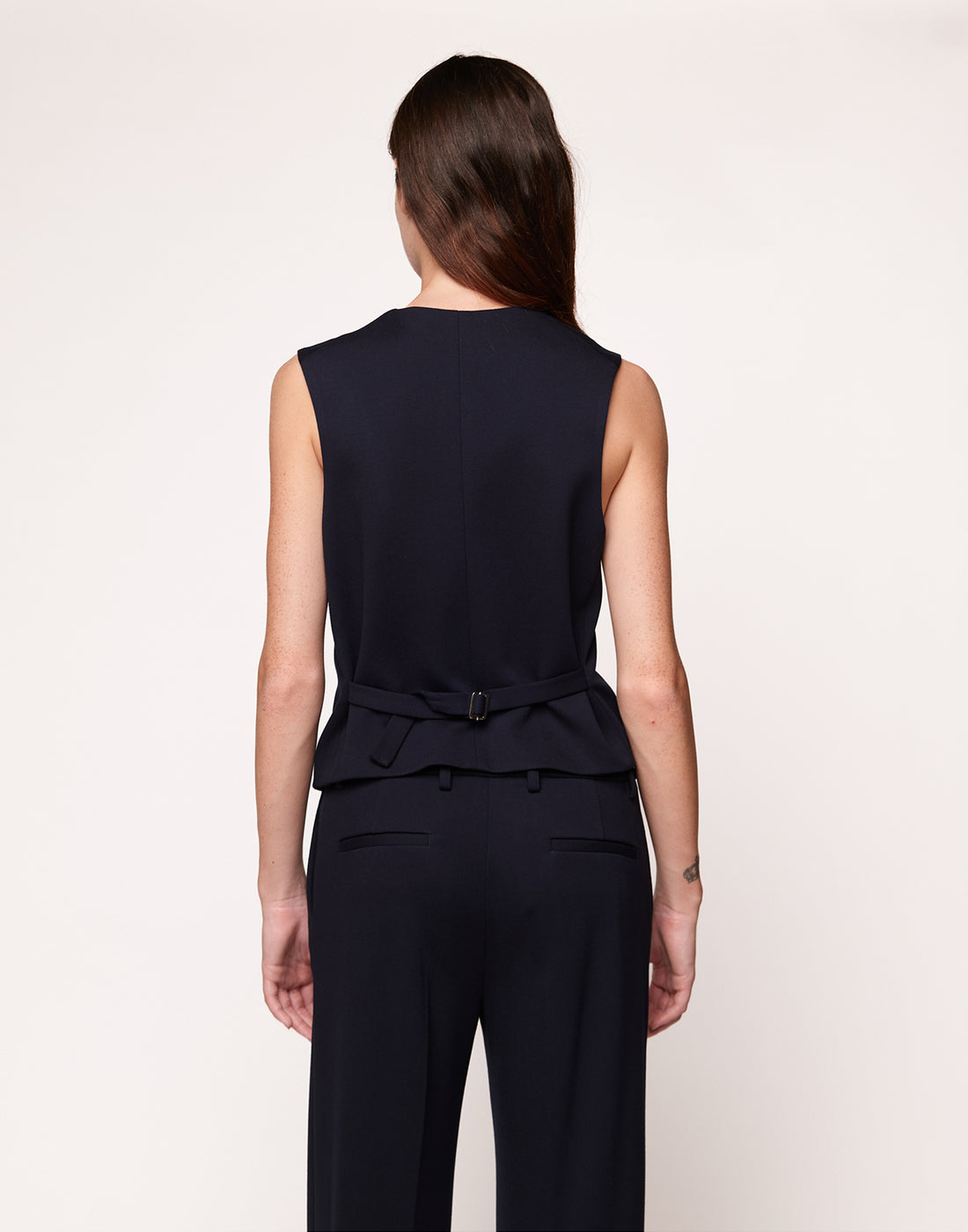 DOUUOD Gilet in Punto Milano Compact Navy Blu