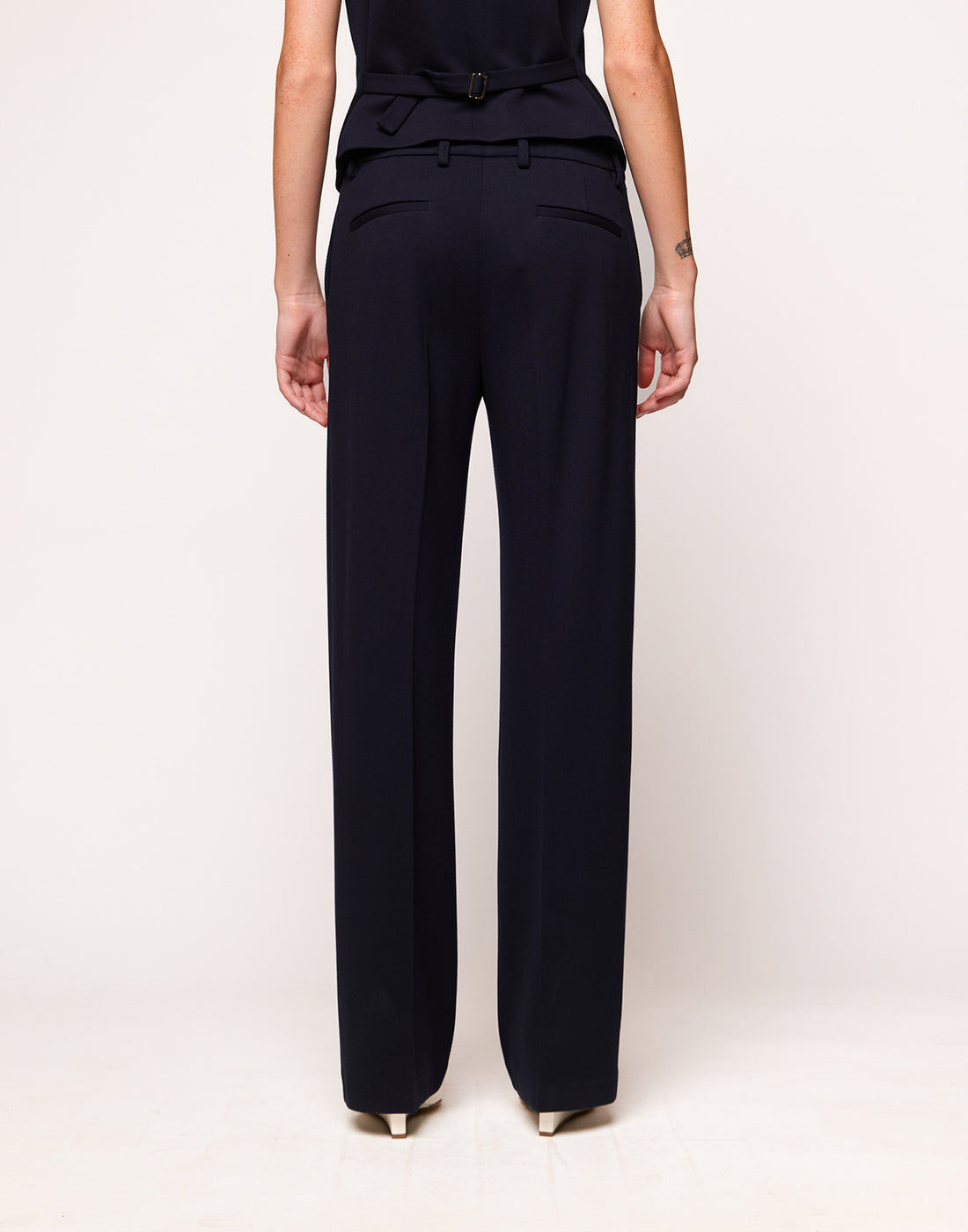 DOUUOD Pantaloni a Uomo in Punto Milano Compact Navy Blu