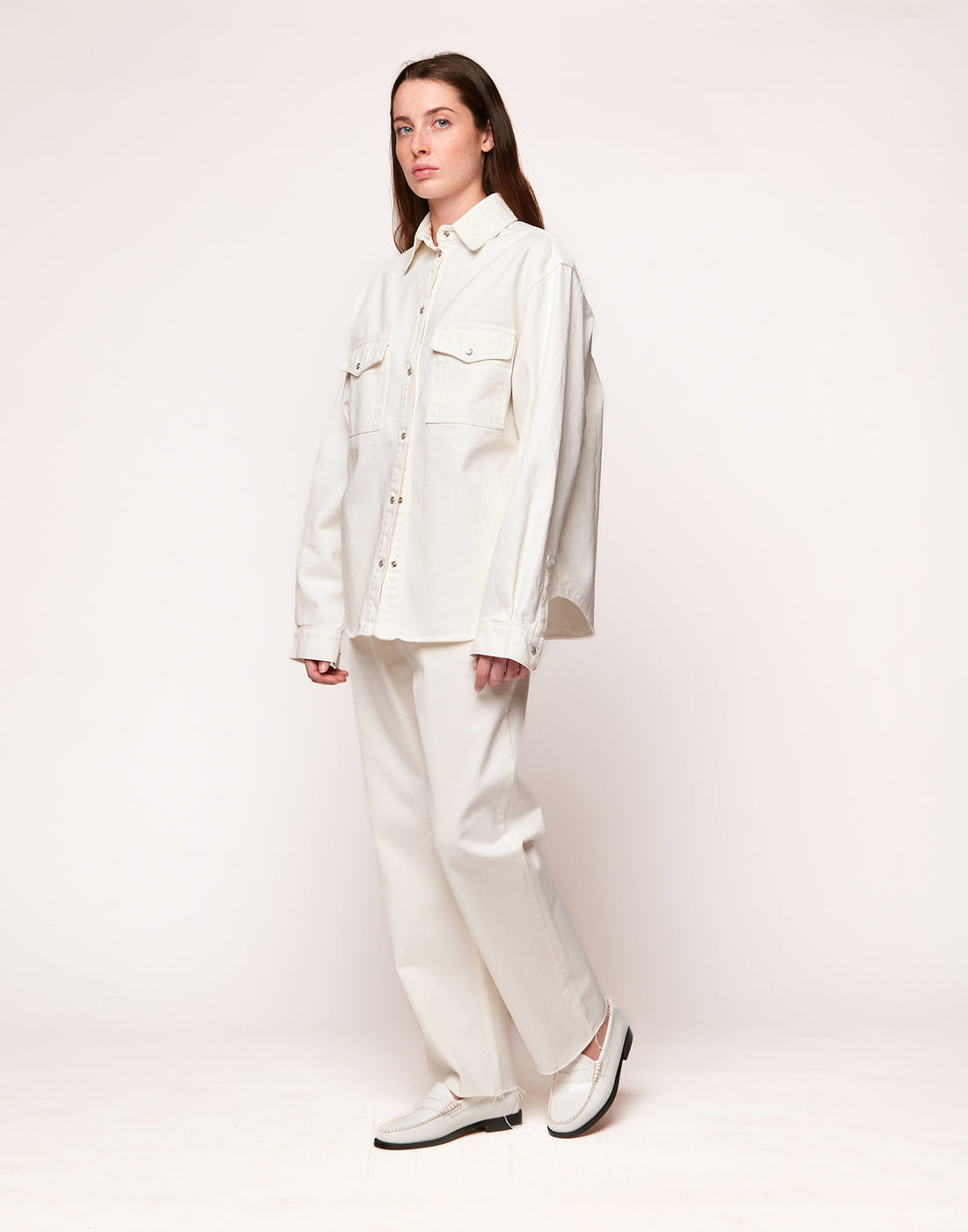 DOUUOD Camicia in Bull di Cotone Off White