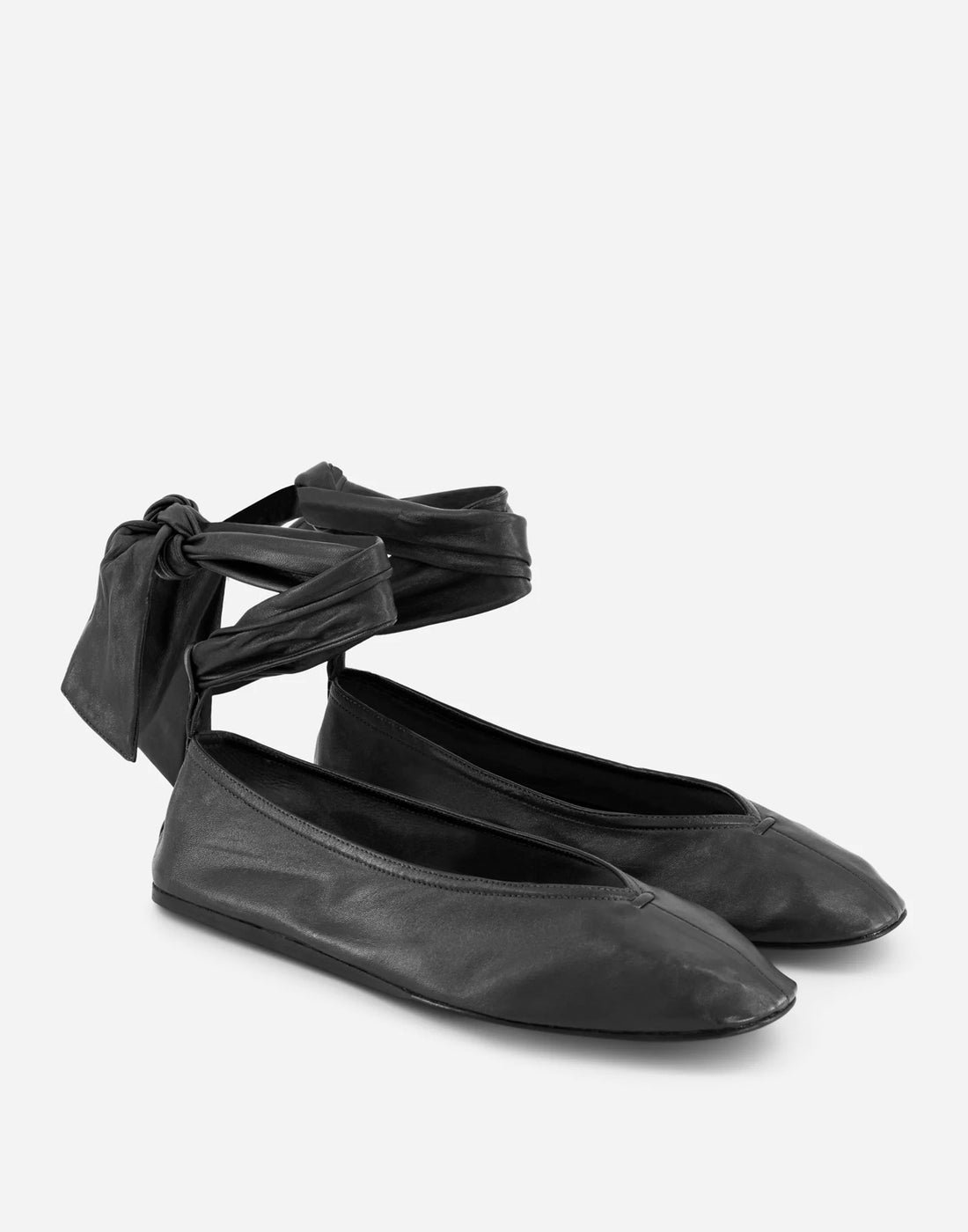 LAURENCE BRAS Ballerine Bun con Laccio alla Caviglia Black