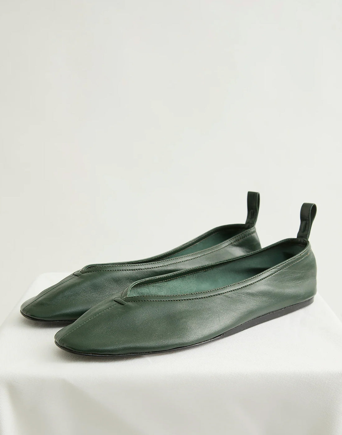 LAURENCE BRAS Ballerine Bun con Laccio alla Caviglia Green