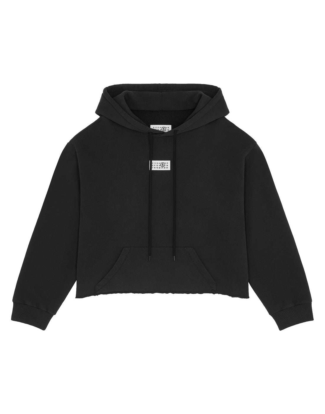 MM6 MAISON MARGIELA Felpa con Cappuccio a Taglio Vivo Washed Black