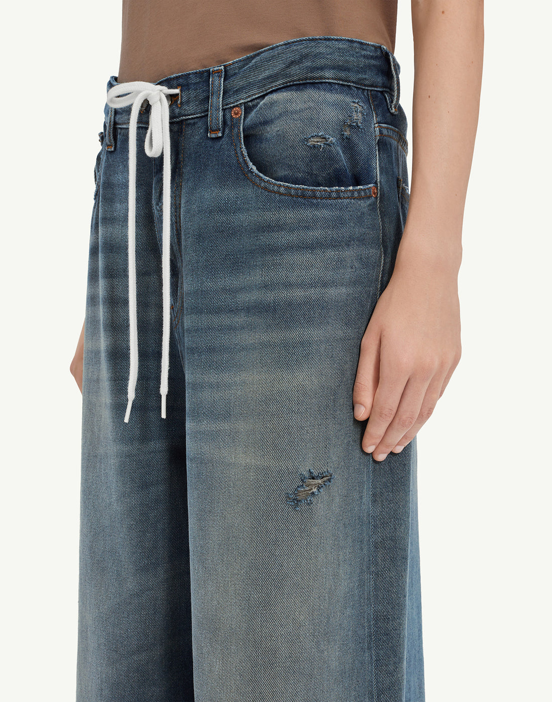 MM6 MAISON MARGIELA Jeans con Coulisse Grey Blue