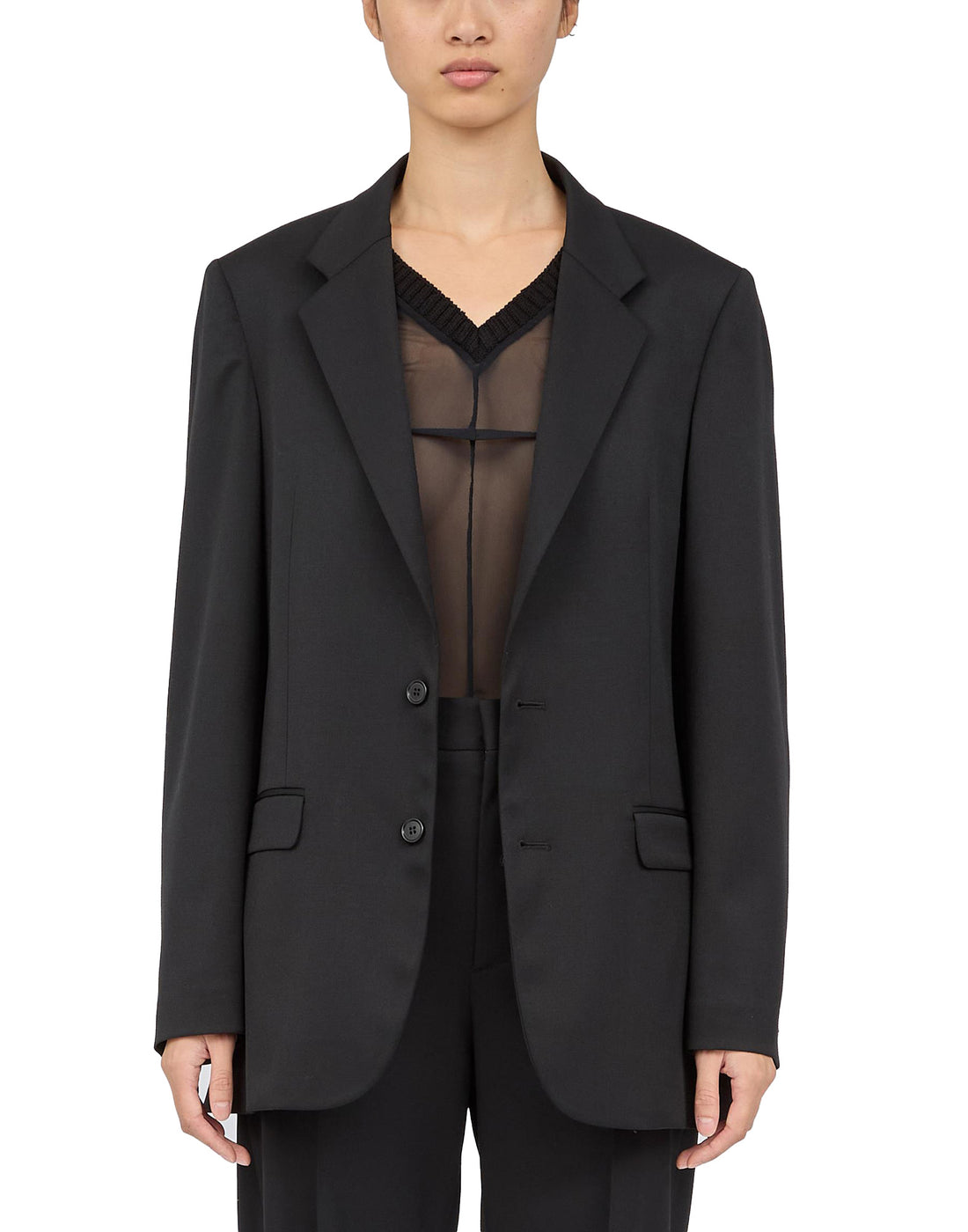 MM6 MAISON MARGIELA Blazer Monopetto con Spacchi Laterali Nero