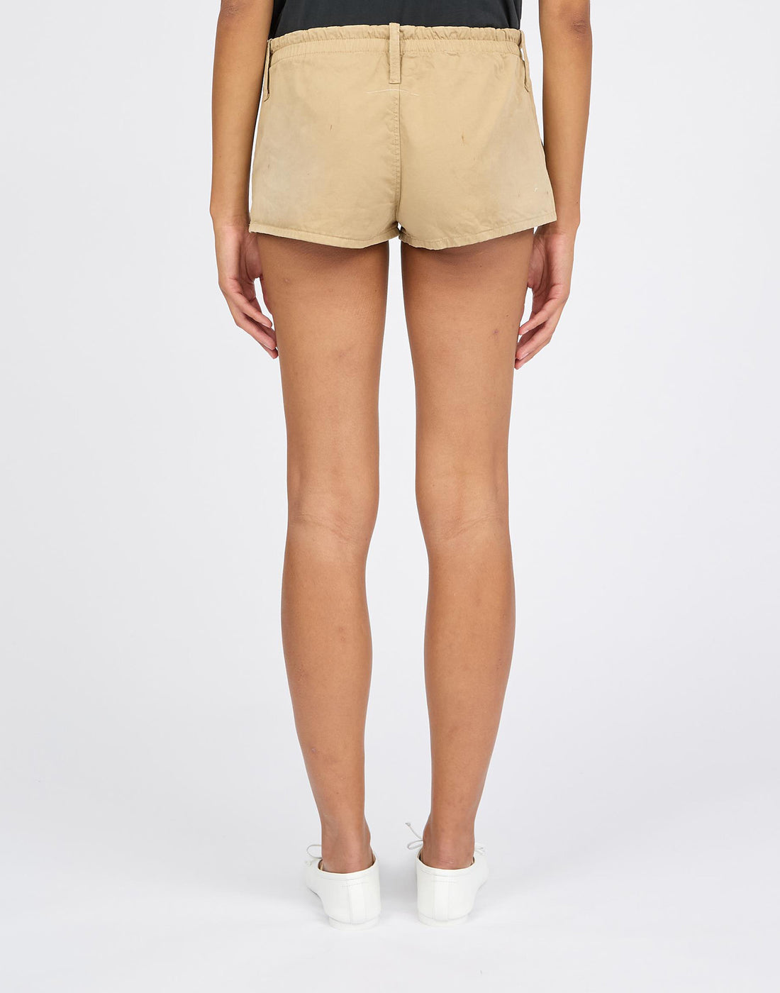 MM6 MAISON MARGIELA Shorts in Gabardina Effetto Vintage Sand Beige