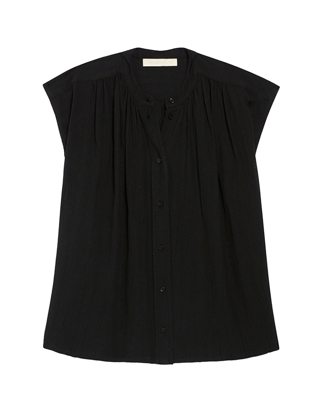 VANESSA BRUNO Blusa Smanicata in Viscosa e Cotone Noir