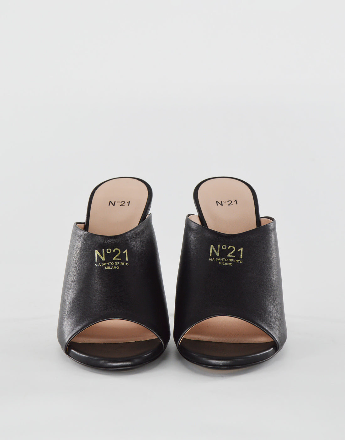 N°21 Mules con Logo Neri