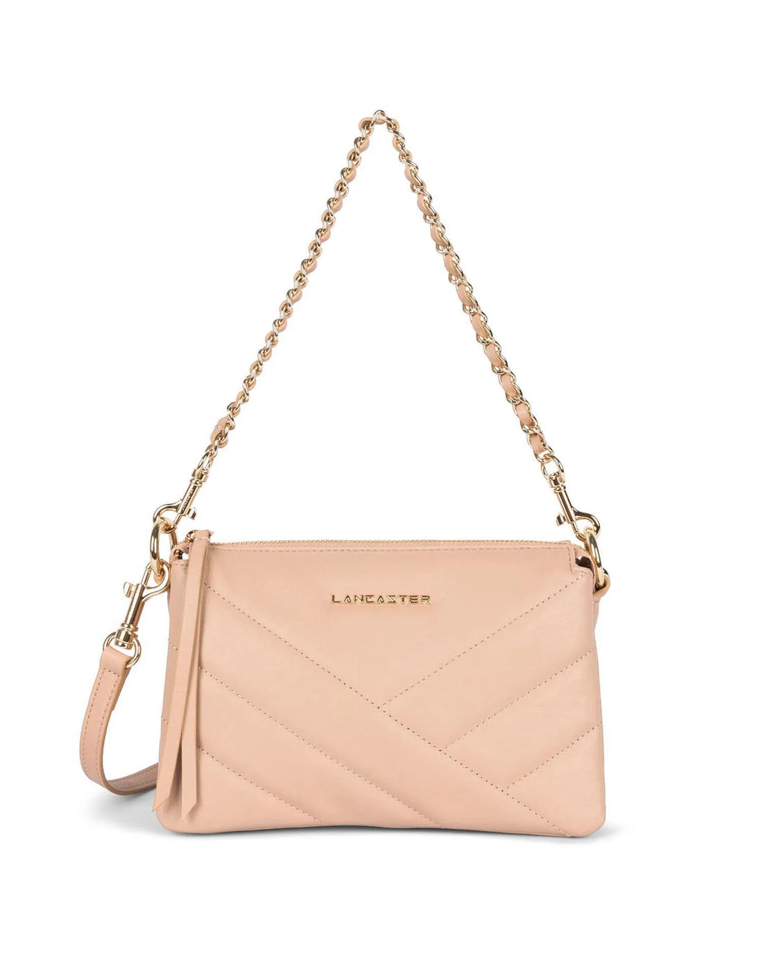 LANCASTER Piccola Pochette Soft Matelassé Nude Rosè