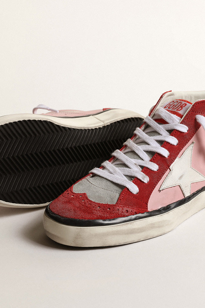 Sneakers mid star in pelle e store stella in camoscio