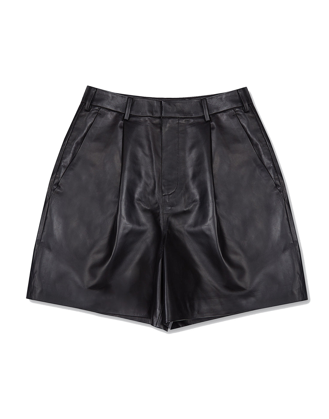 VIS A VIS Shorts in Pelle con Pence Neri